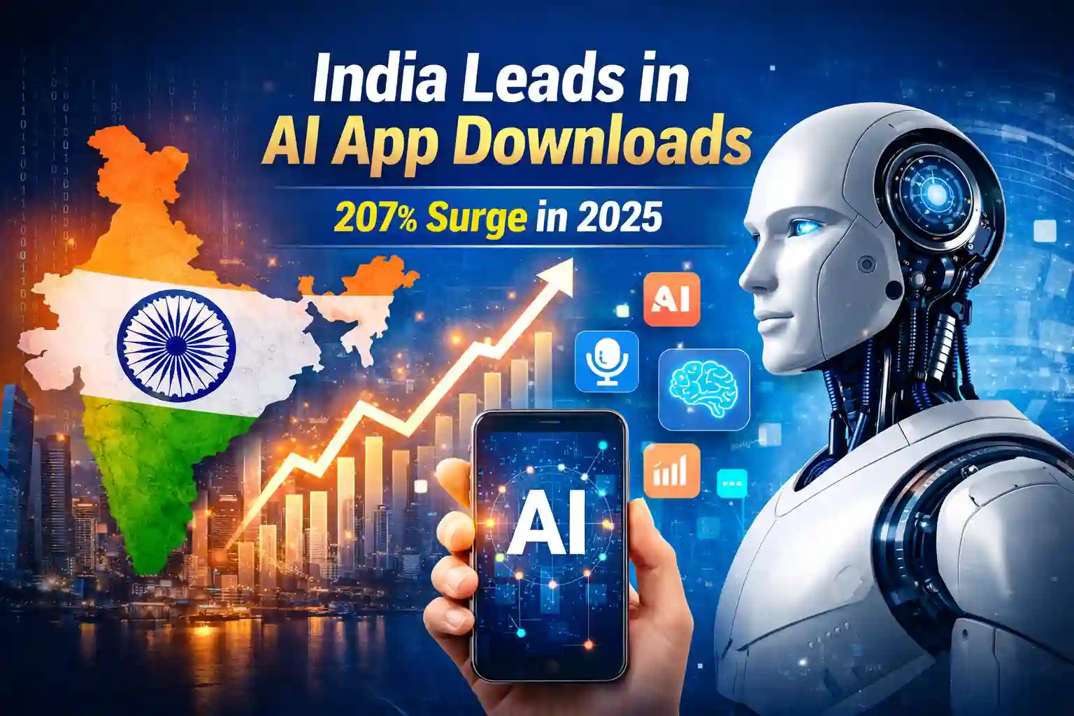 ai app downloads surge in india