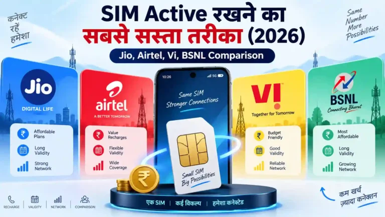 सिम Active रखने के लिए सबसे सस्ता Recharge